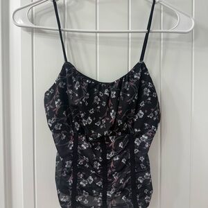 Floral Black Women's Top